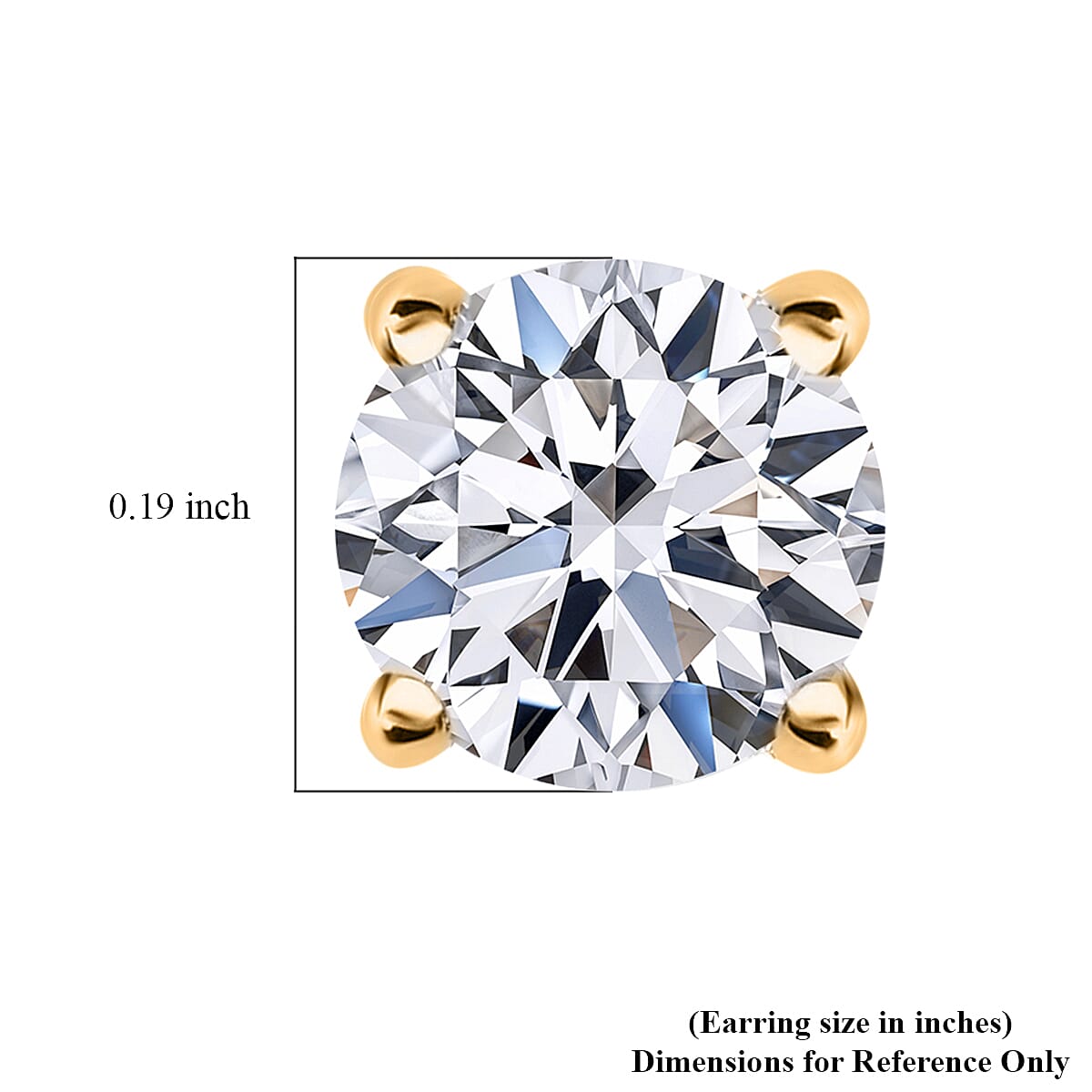 LUXURIANT 1 Ct. Lab Grown Diamond Stud Solitaire Earring in 9K Yellow Gold, SGL Certified 7993763 6