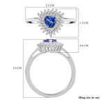 Tanzanite & White Zircon Ring in Rhodium Overlay Sterling Silver_7994022_5
