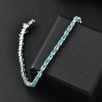 Lagoon Apatite Bracelet with GB Lock Box (Size - 7) in Rhodium Overlay Sterling Silver 8.18 Ct._7994141_1