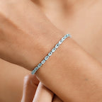 Lagoon Apatite Bracelet with GB Lock Box (Size - 7) in Rhodium Overlay Sterling Silver 8.18 Ct._7994141_2