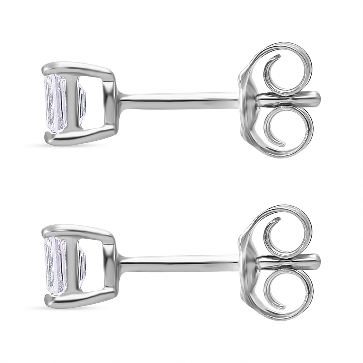 RACHEL GALLEY 9K White Gold SGL Certified Emerald Cut Lab Grown Diamond (VS-E-F) Push Back Earring 0.50 Ct. 7994308 3