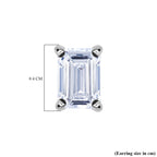 RACHEL GALLEY 9K White Gold SGL Certified Emerald Cut Lab Grown Diamond (VS/E-F) Push Back Earring 0.50 Ct._7994308_3