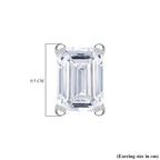 RACHEL GALLEY 9K White Gold SGL Certified Emerald Cut Lab Grown Diamond (VS/E-F) Push Back Earring 0.50 Ct._7994308_6
