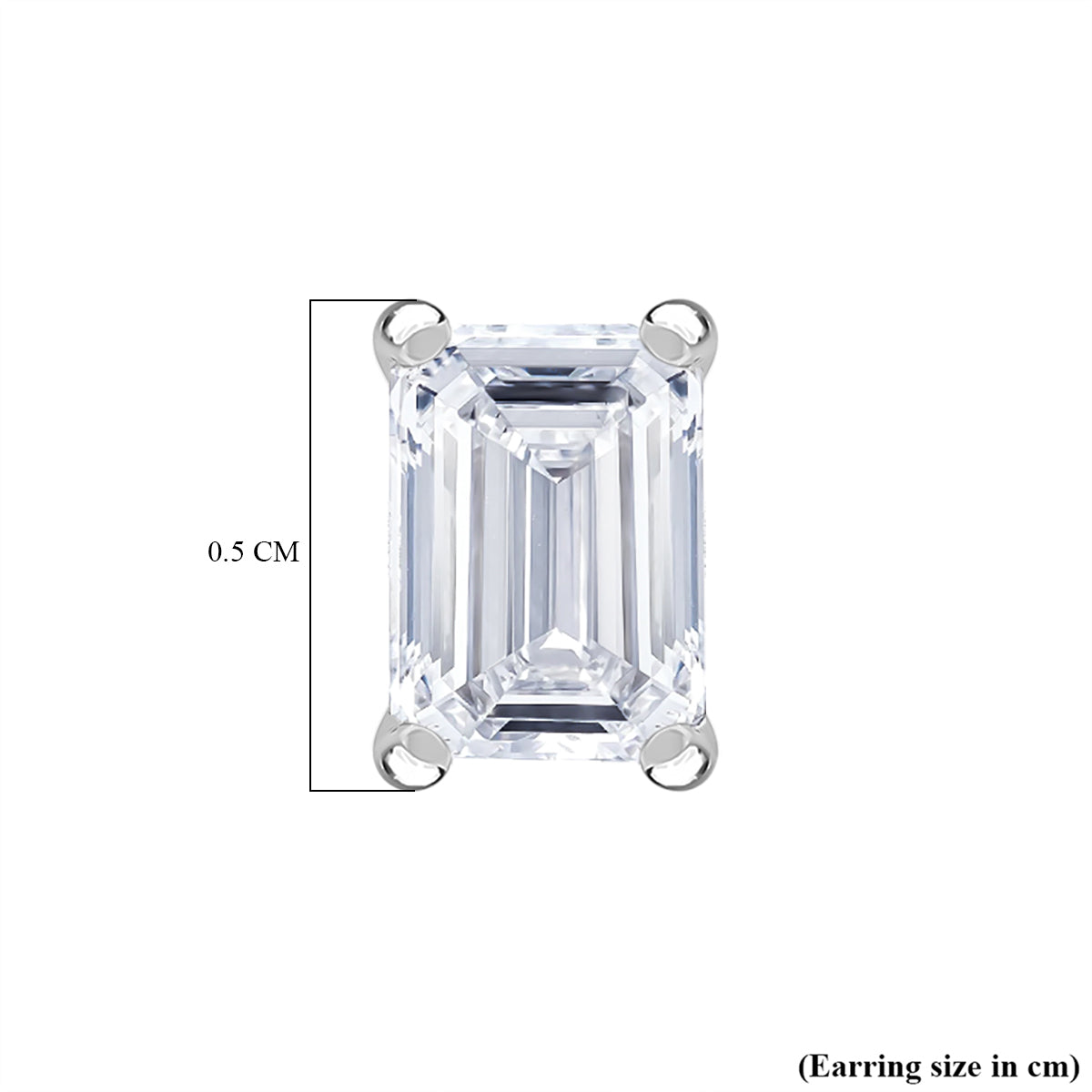 RACHEL GALLEY 9K White Gold SGL Certified Emerald Cut Lab Grown Diamond (VS-E-F) Push Back Earring 0.50 Ct. 7994308 7