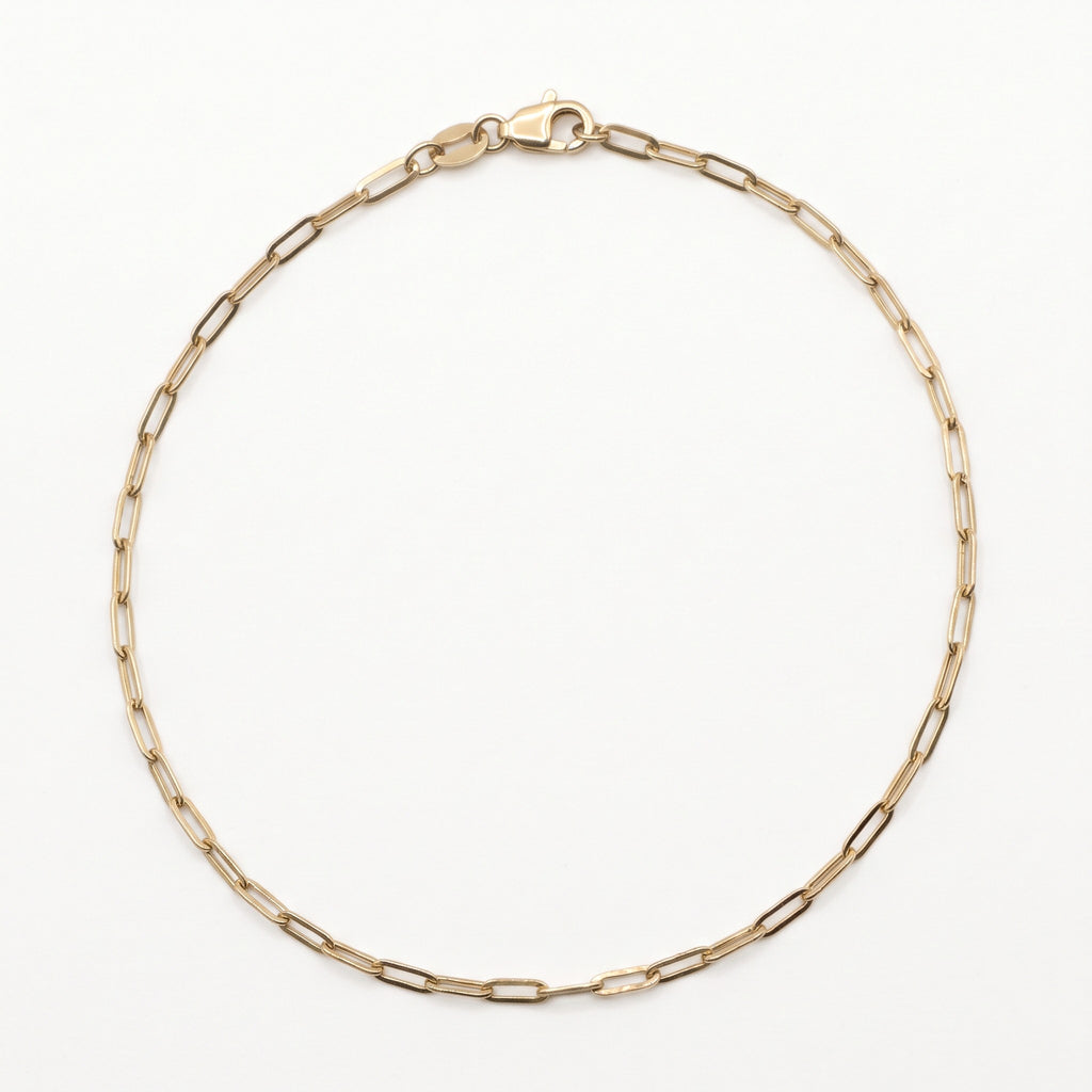 BIGGEST GOLD OFFER - 9K Yellow Gold Paperclip Bracelet With Lobster Clasp (Size - 7.5)