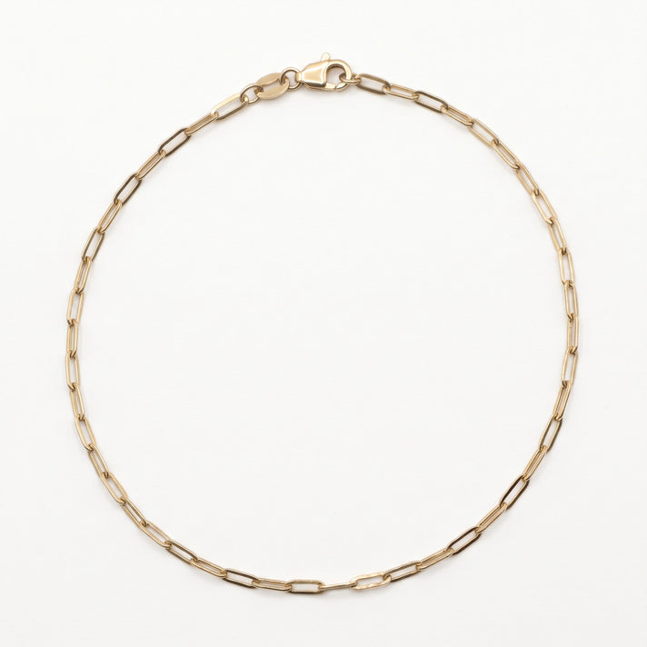 9K Yellow Gold Paperclip Bracelet With Lobster Clasp (Size - 7.5) 7994834 1