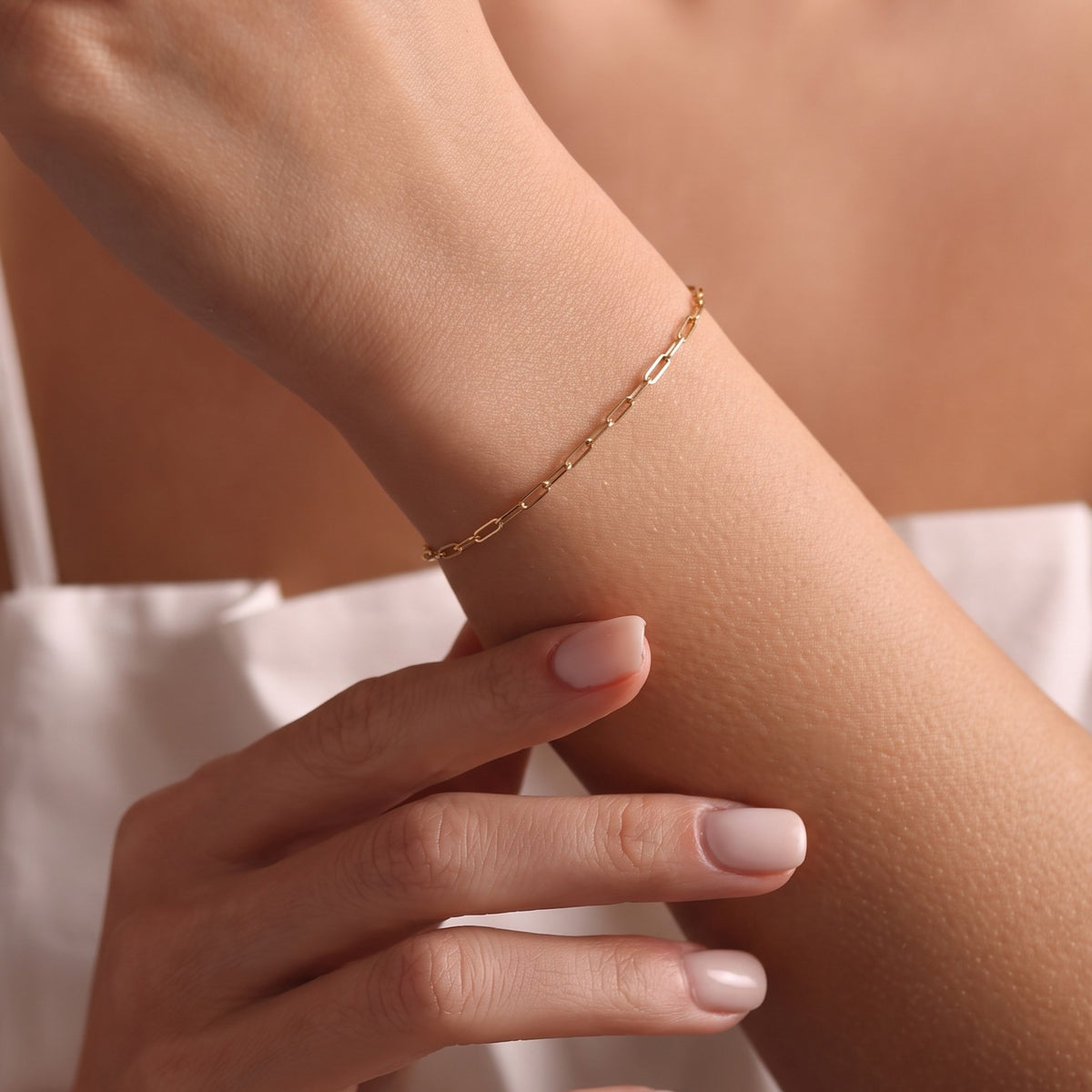9K Yellow Gold Paperclip Bracelet With Lobster Clasp (Size - 7.5) 7994834 4