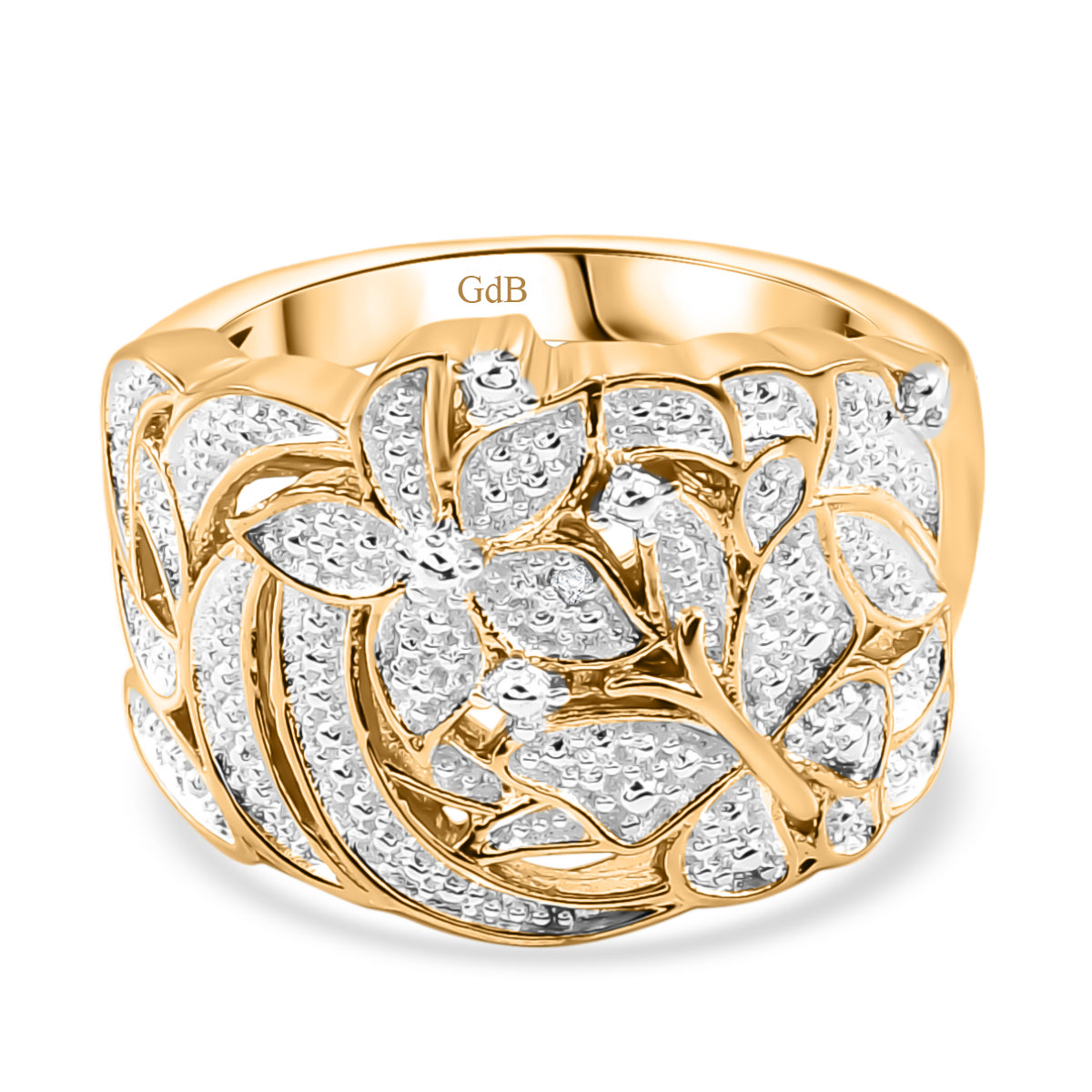 EverTrue Natural White Diamond Floral Ring 7995055 0