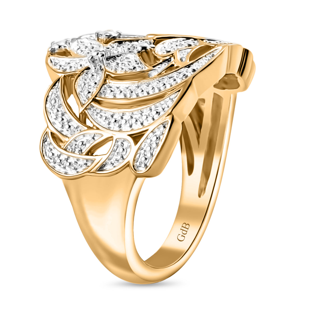 EverTrue Natural White Diamond Floral Ring 7995055 4