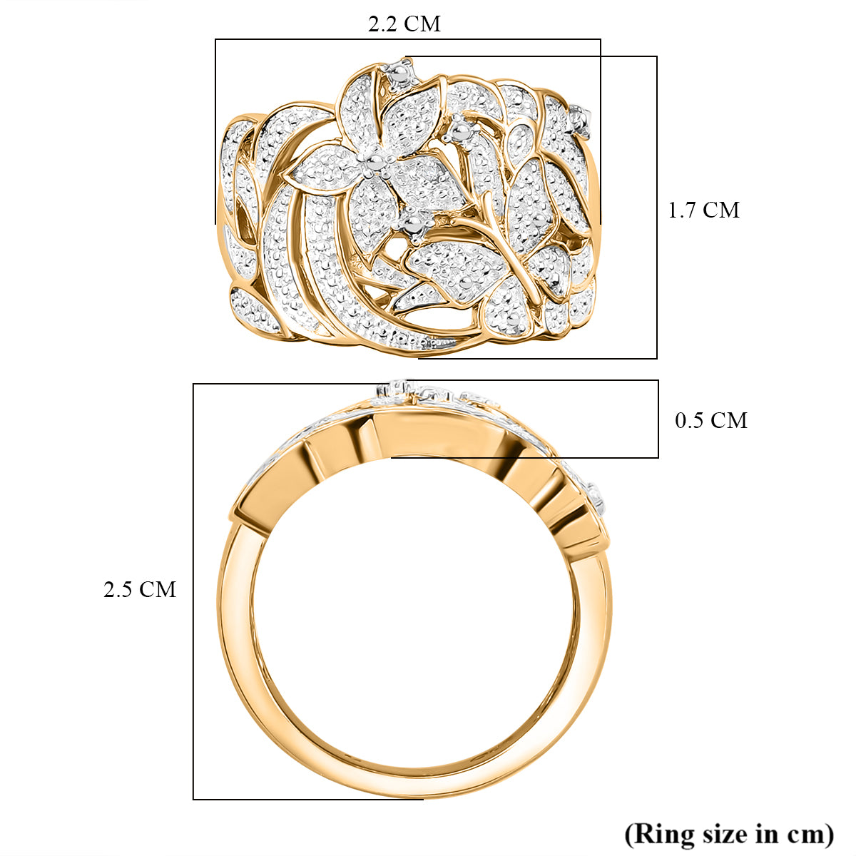 EverTrue Natural White Diamond Floral Ring 7995055 6