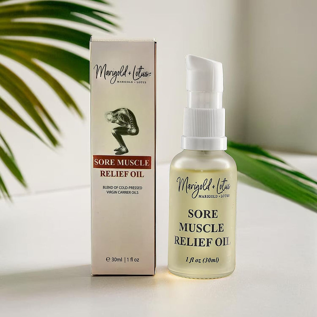Marigold &amp; Lotus Sore Muscle Relief Oil - 30ml 7995812 3