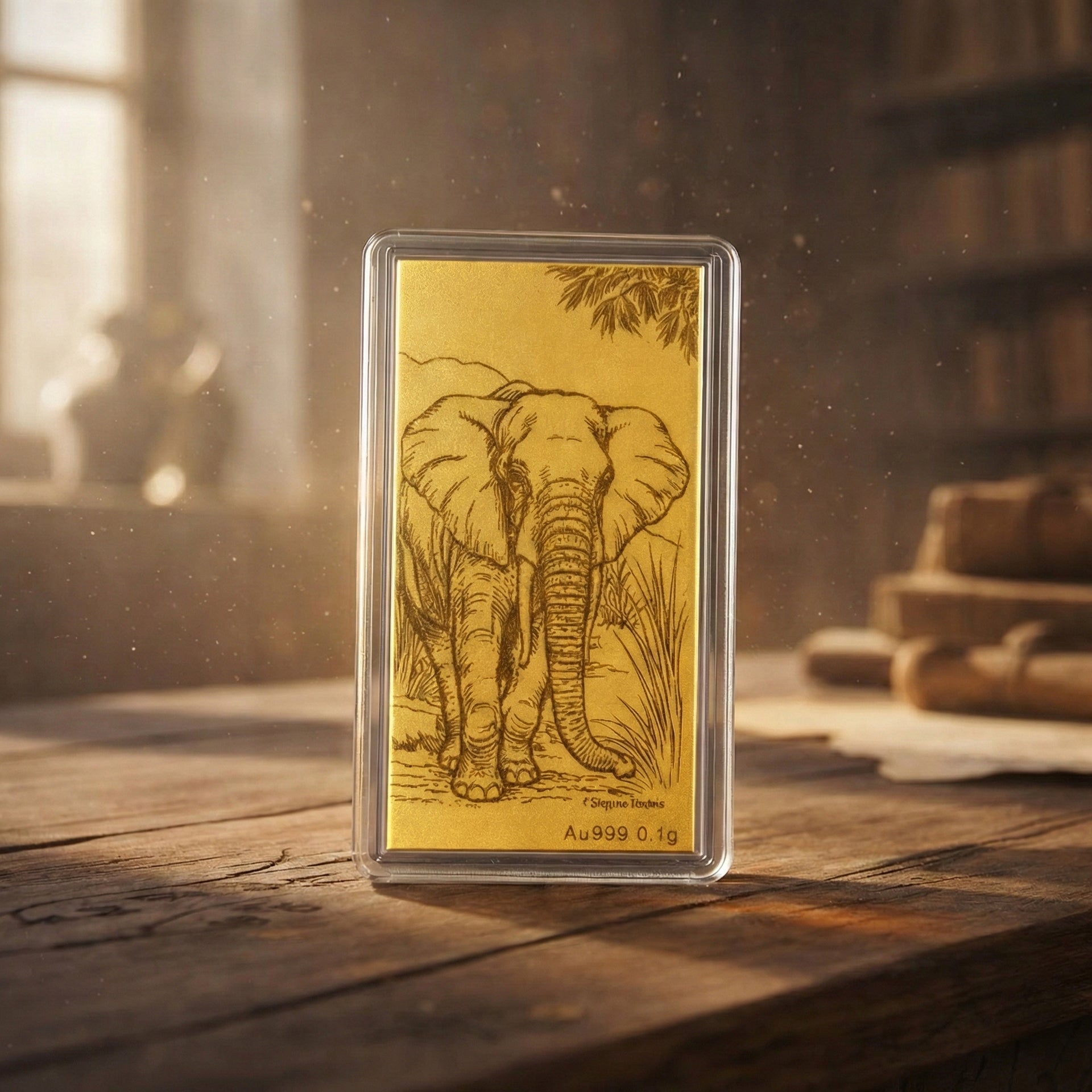 24K Yellow Gold (99.99% Purity) Elephant Pattern 7995983 2