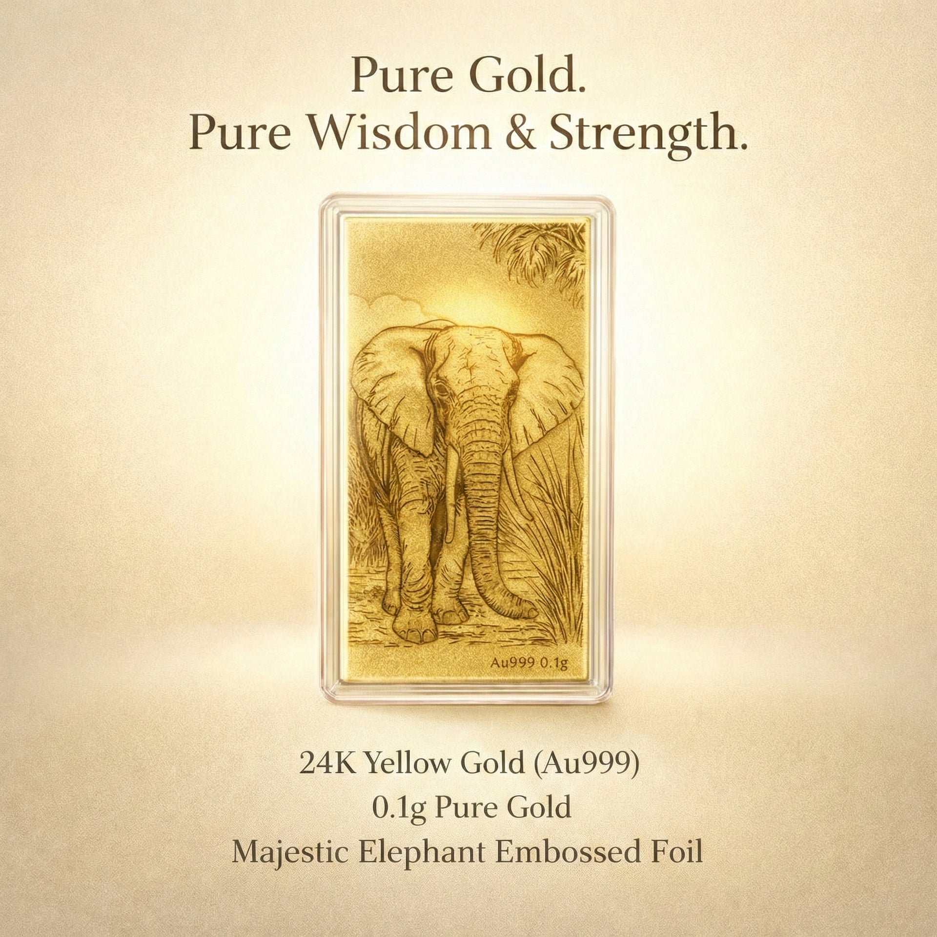 24K Yellow Gold (99.99% Purity) Elephant Pattern 7995983 5