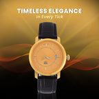 EON 1962 - Luxurious 24K Yellow Gold Swiss Movement 5 ATM Water Resistent Watch (39mm)