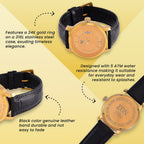 EON 1962 - Luxurious 24K Yellow Gold Swiss Movement 5 ATM Water Resistent Watch (39mm)