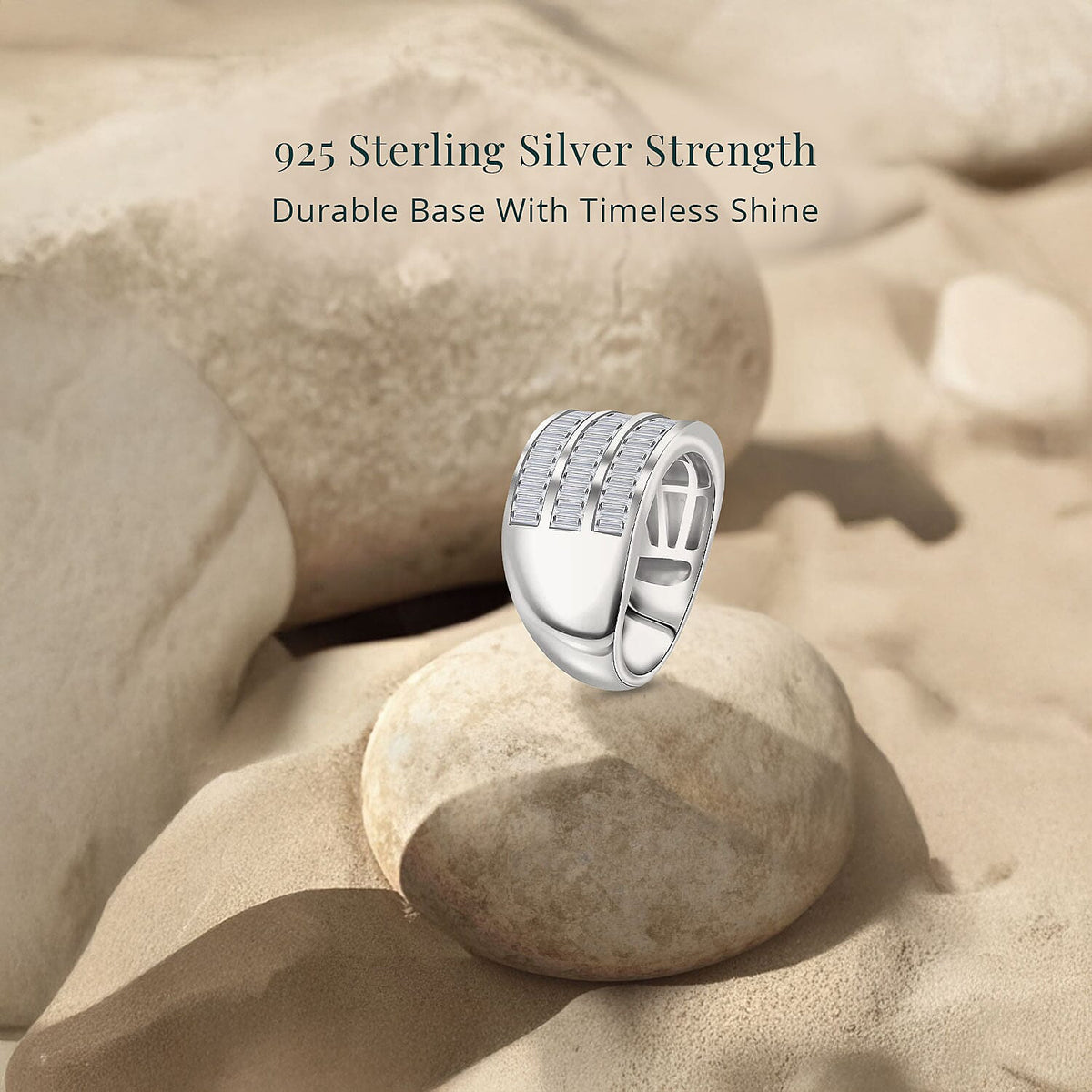 LUXURIANT Lab Grown Diamond (I1/G H) Ring in Sterling Silver 1.16 Ct, Silver Wt. 6.24 Gms. 7998644 2
