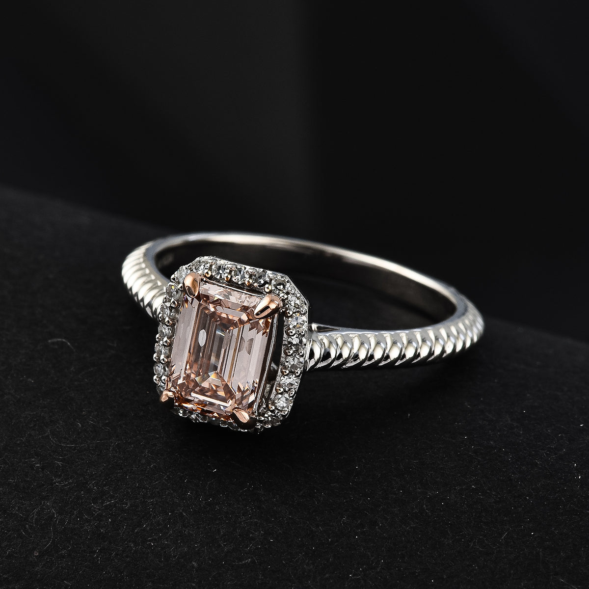 LUXURIANT 14K White and Rose Gold Lab Grown Pink Diamond (VS-SI) and Lab Grown Diamond (SI-I1/G-H) Ring 1.10 Ct. V32515678 1