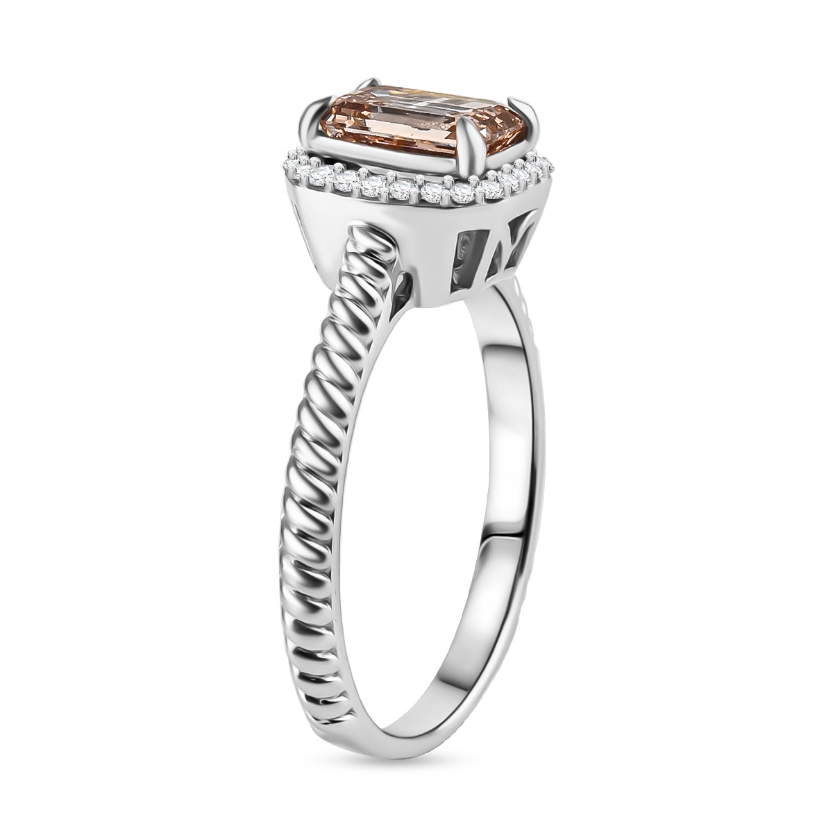 LUXURIANT 14K White and Rose Gold Lab Grown Pink Diamond (VS-SI) and Lab Grown Diamond (SI-I1/G-H) Ring 1.10 Ct. V32515678 3