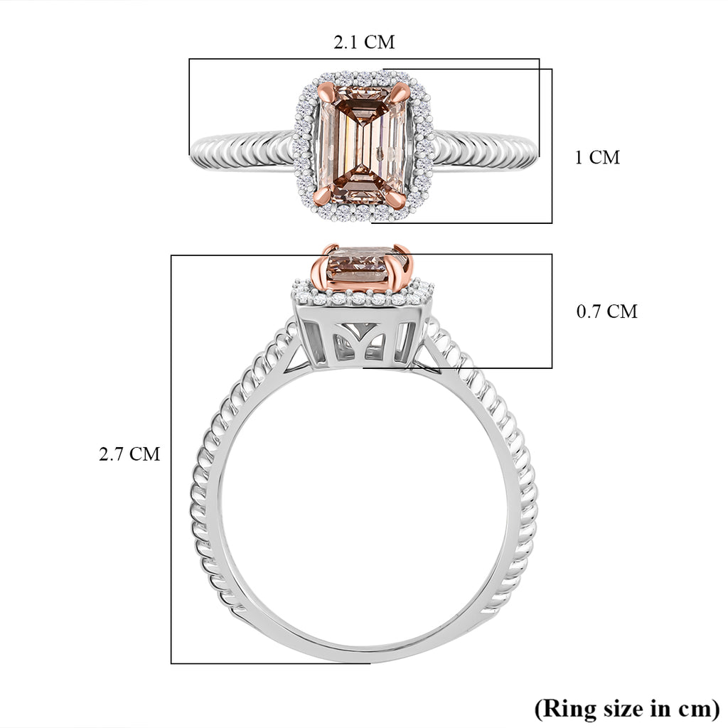 Luxuriant - 14K White Gold VS-E/F Lab Grown Pink Diamond & Lab Grown Diamond Halo Ring 1.10 Ct._7998680_5