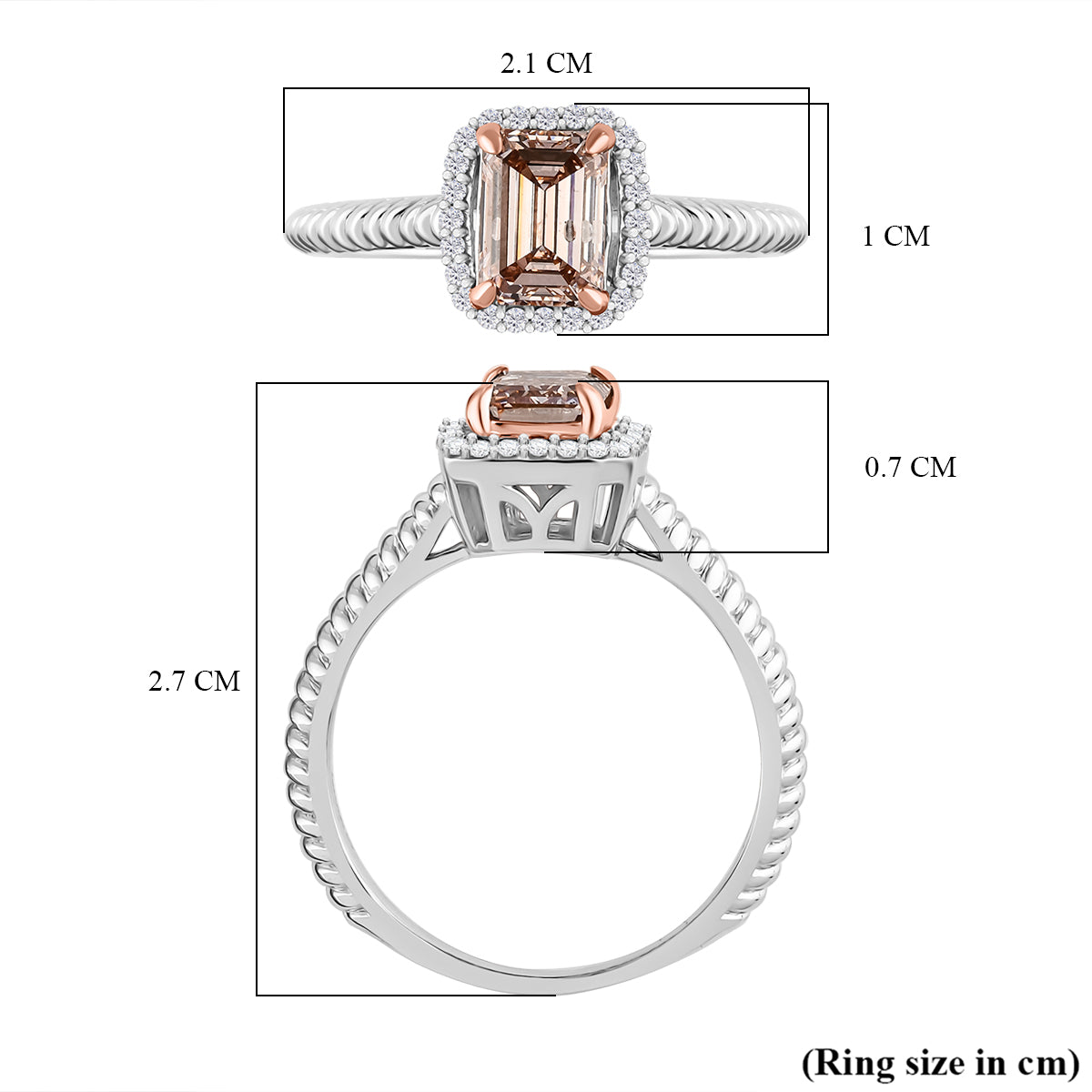 LUXURIANT 14K White and Rose Gold Lab Grown Pink Diamond (VS-SI) and Lab Grown Diamond (SI-I1/G-H) Ring 1.10 Ct. V32515678 5