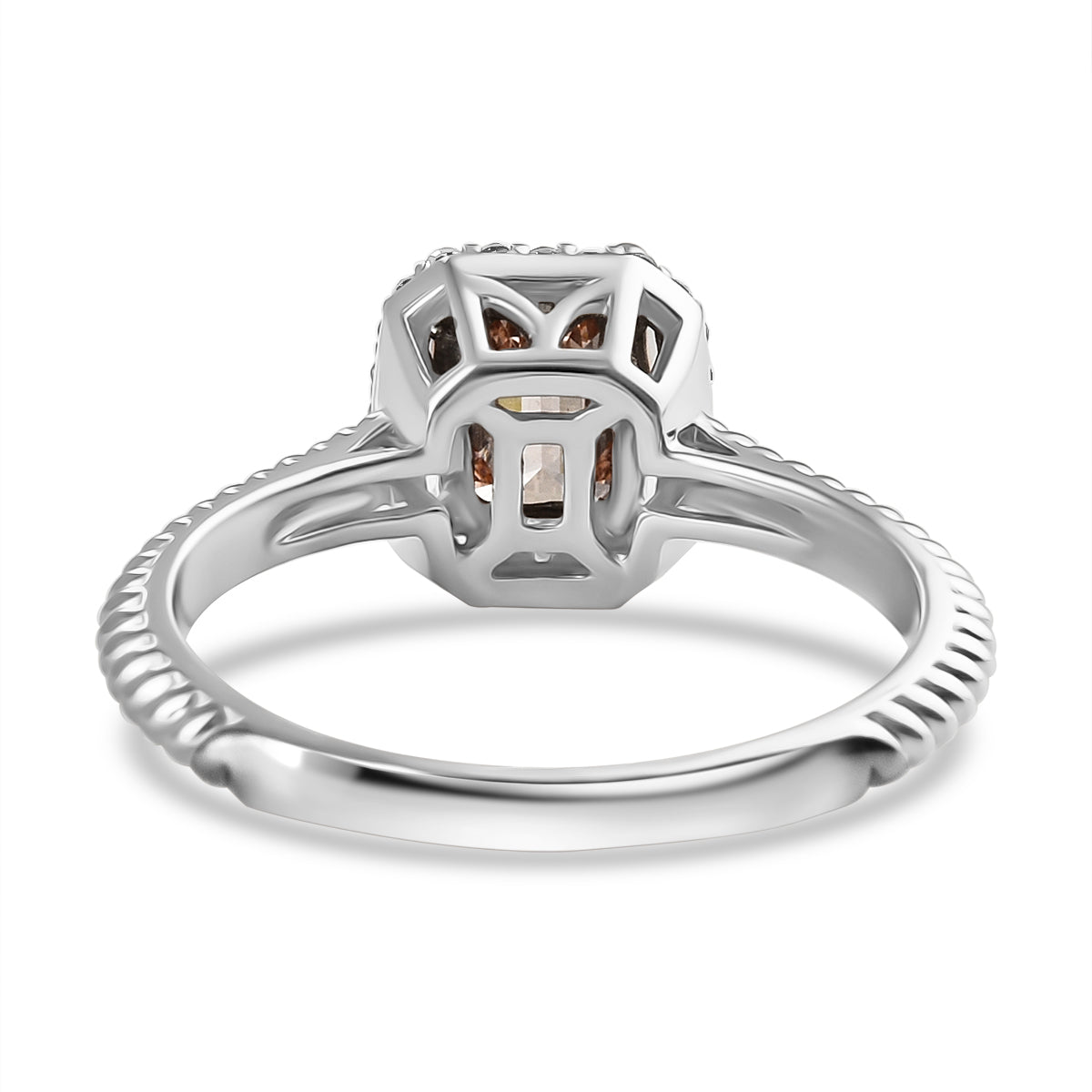 LUXURIANT 1.1 Ct. Lab Grown Pink Diamond VS E-F, Lab Grown Diamond Halo Ring in 14K White Gold V32607538 4