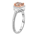 NY Closeout - Luxuriant Pink & SI-G/H Lab Grown Diamond Halo Ring in 14K White & Rose Gold 1.10 Ct_7998685_2