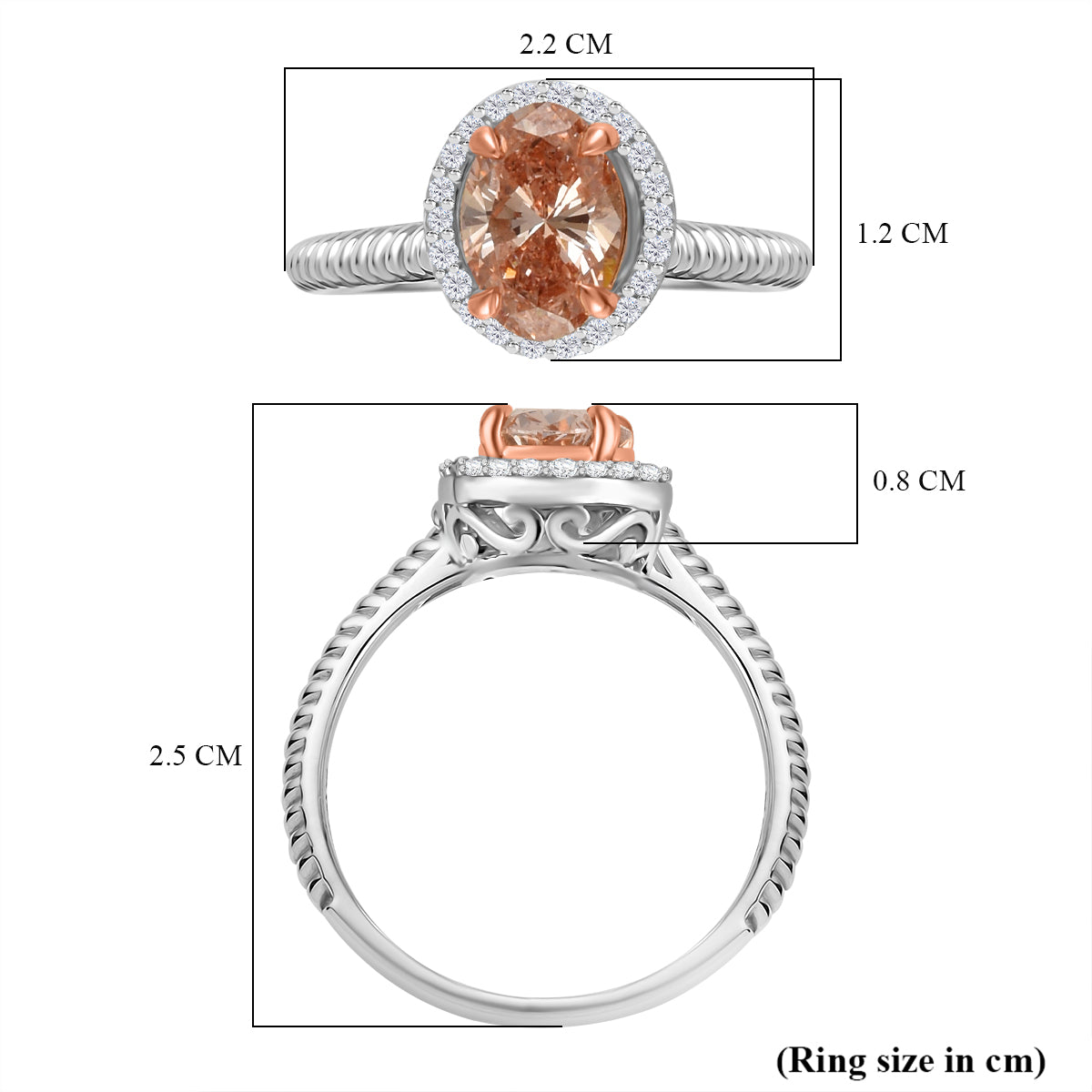 1.1.Ct NY Closeout - Luxuriant Pink &amp; SI-G-H Lab Grown Diamond Halo Ring in 14K White &amp; Rose Gold 1. V32511901 4