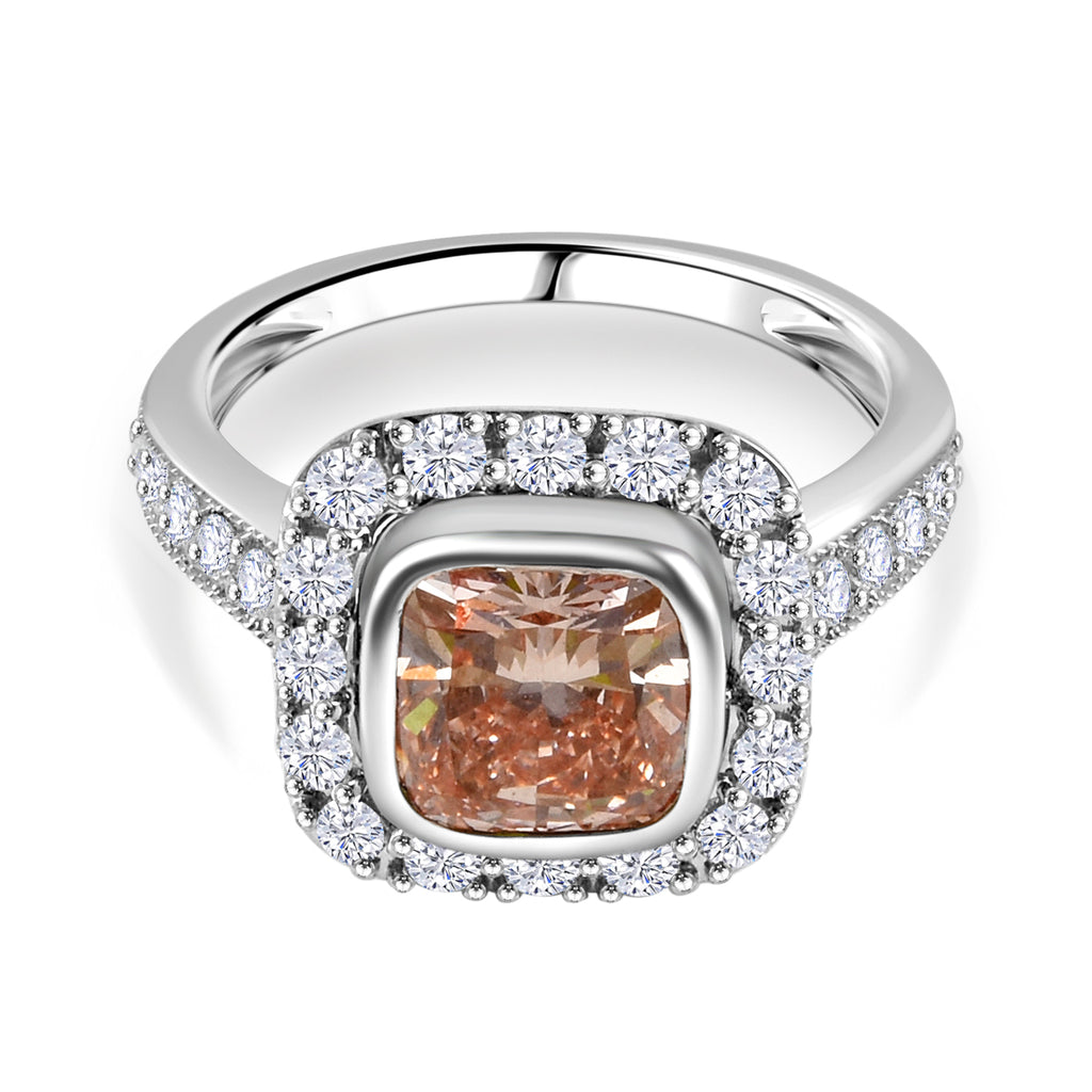Luxuriant Diamond - 14K White & Rose Gold (VS-SI/GH) Lab Grown Pink & White Diamond Ring 2.77 Ct._7998714