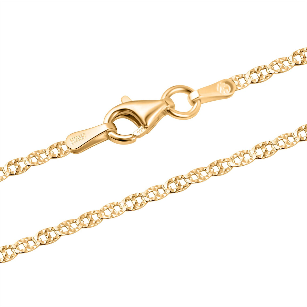 Gold Overlay Sterling Silver Chain (Size - 24) With Lobster Clasp 7998894 2
