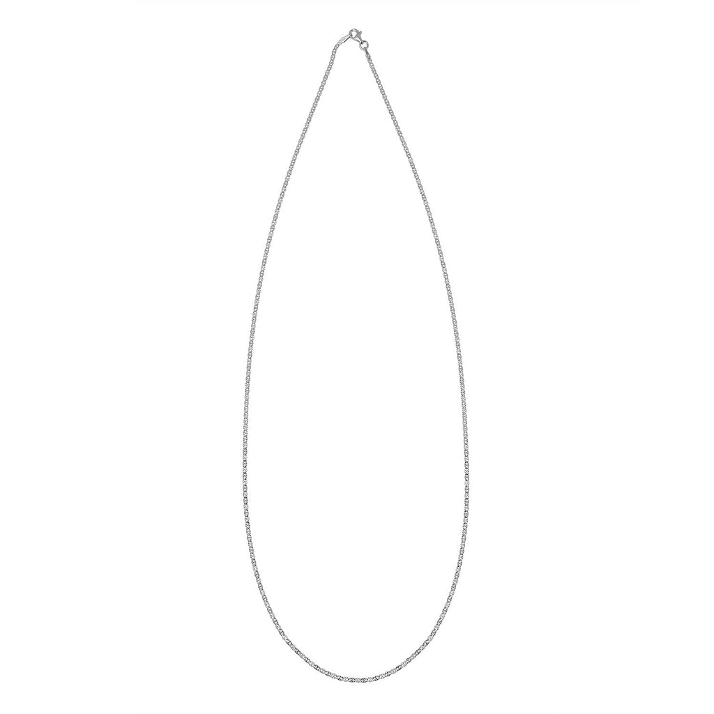 Mariner Link Chain (Size - 24) With Lobster Clasp in Rhodium Overlay Sterling Silver