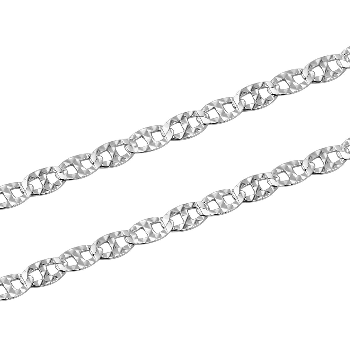Mariner Link Chain With Lobster Clasp in Rhodium Overlay Sterling Silver 24 Inch 7998895 1