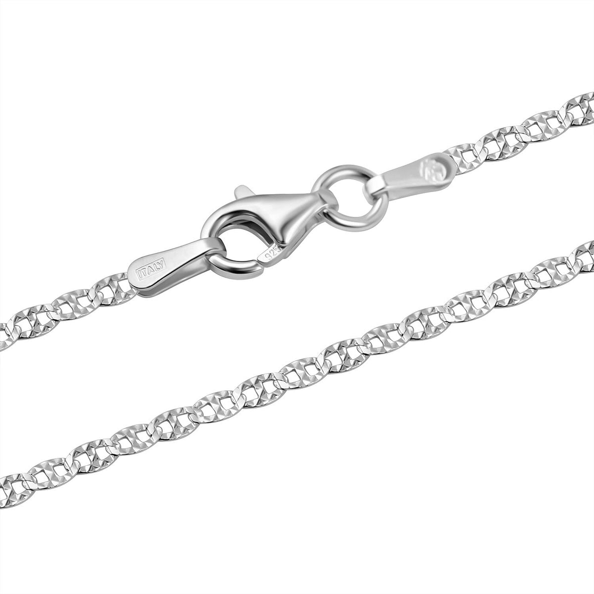 Mariner Link Chain With Lobster Clasp in Rhodium Overlay Sterling Silver 24 Inch 7998895 2