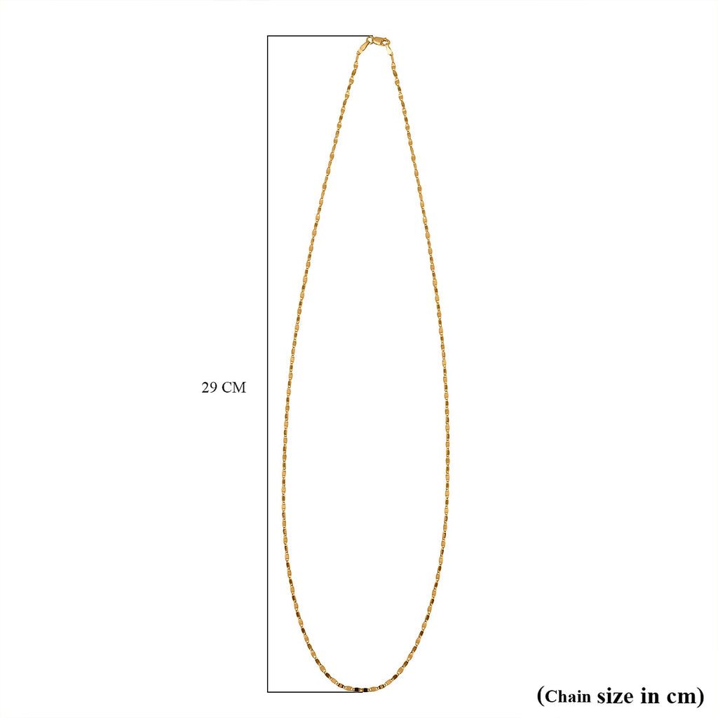 Gold Overlay Sterling Silver Chain (Size - 24) With Lobster Clasp, Gold Wt. 3.00 Gms