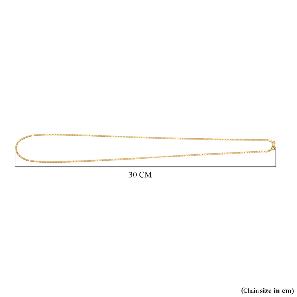Yellow Gold Plated Sterling Silver Chain (Size - 24) With Lobster Clasp