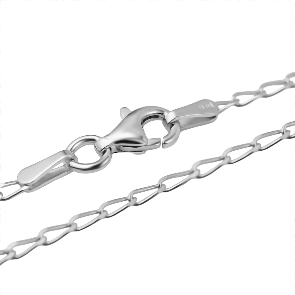 Hatton Garden Closeout - Rhodium Overlay Sterling Silver Chevron Necklace (Size - 24) With Lobster Clasp