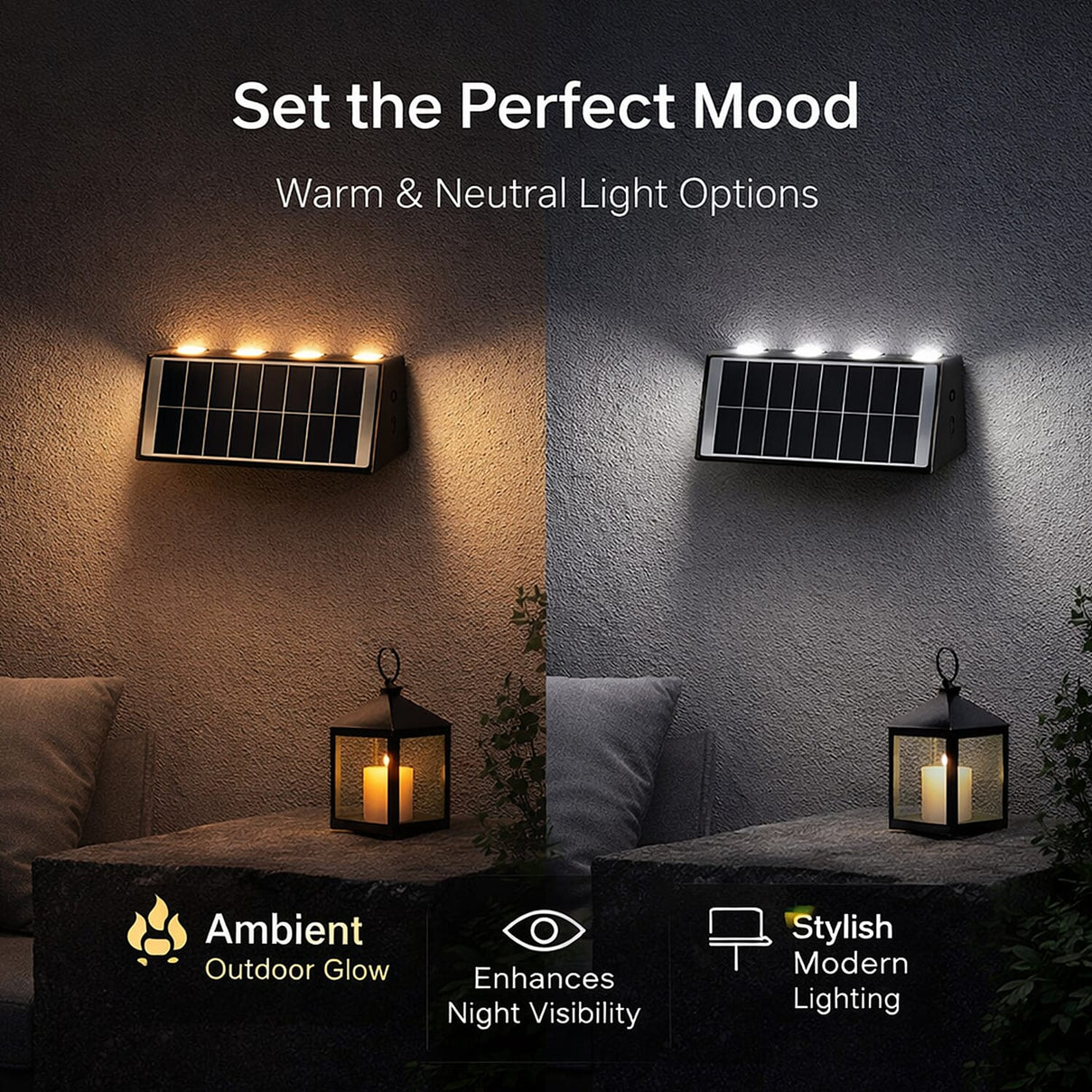 8-LED Outdoor Solar Light - IP65 Waterproof with Warm White &amp; Neutral Light - Courtyard &amp; Roadside Use 8093910 3