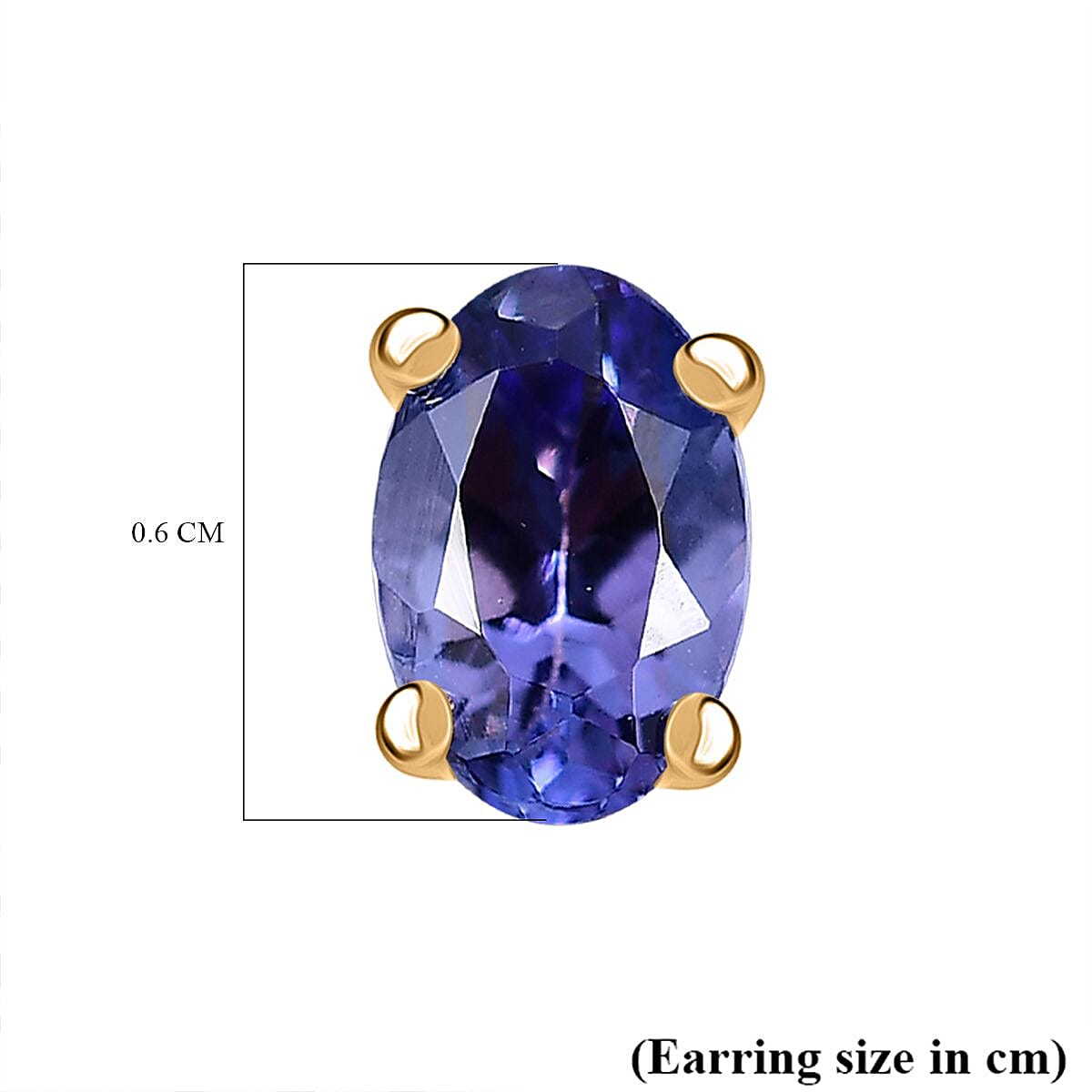 14K Yellow Gold AA Tanzanite Solitaire Stud Earrings, 1 Ct 8000398 6
