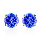 14K Yellow Gold Tanzanite Solitaire Stud Push Post Earring with Push Back 2.95 Ct._8000447