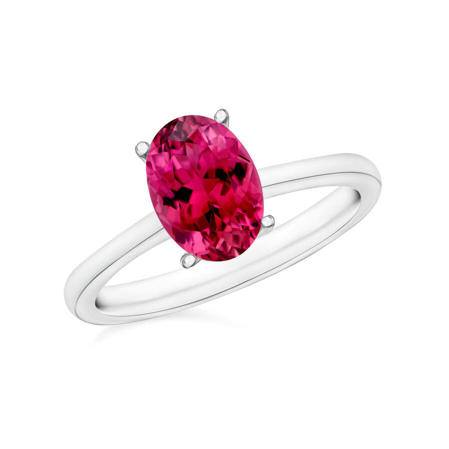 14K W Gold   Rubellite  Solitaire Ring 1.30 ct,  Gold Wt. 4 Gms  1.300  Ct. 8000707 0