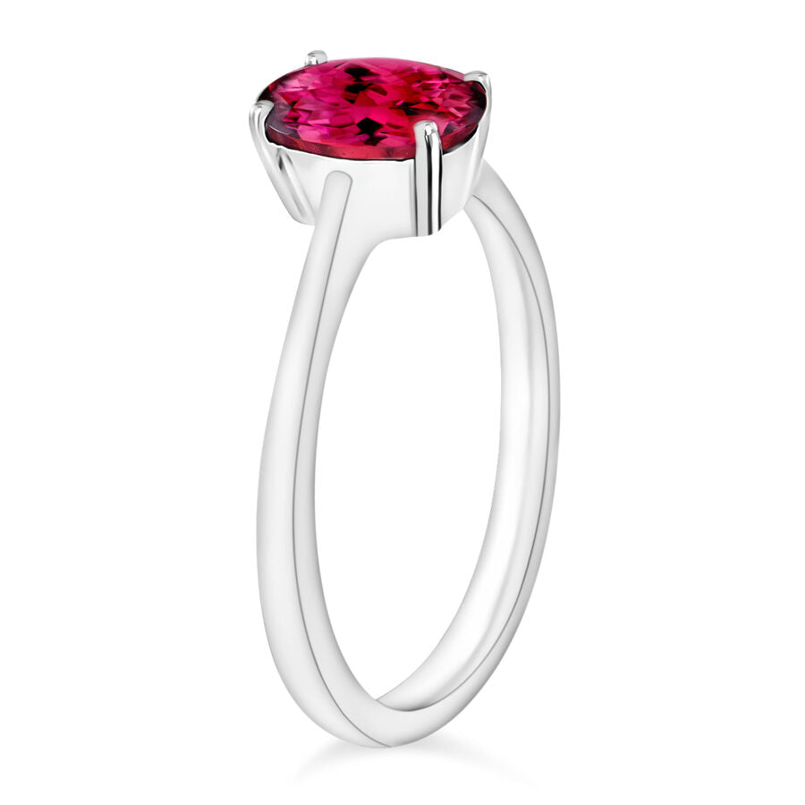 14K W Gold   Rubellite  Solitaire Ring 1.30 ct,  Gold Wt. 4 Gms  1.300  Ct. 8000707 2