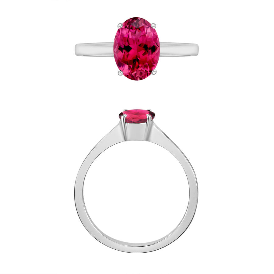 14K W Gold   Rubellite  Solitaire Ring 1.30 ct,  Gold Wt. 4 Gms  1.300  Ct. 8000707 3