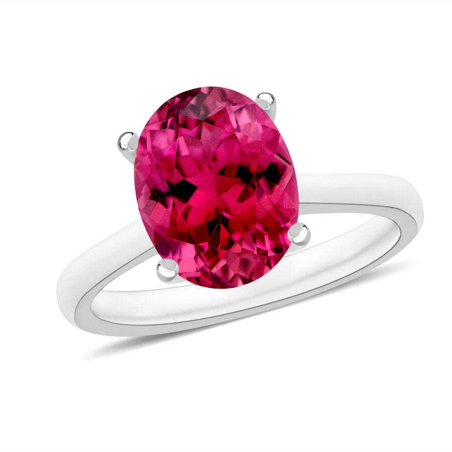 14K W Gold   Rubellite  Solitaire Ring 2.53 ct,  Gold Wt. 4 Gms  2.530  Ct. 8000877 0