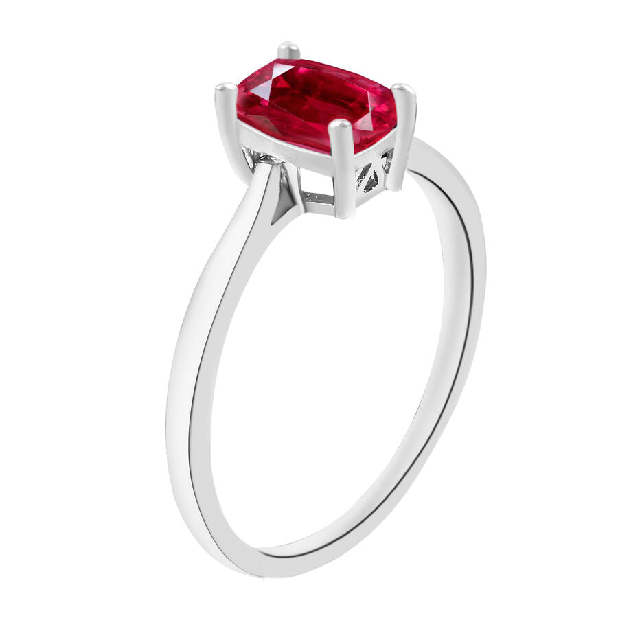 Rubellite  Solitaire Ring in Platinum Overlay Sterling Silver 1.36 ct  1.360  Ct. 8001115 2