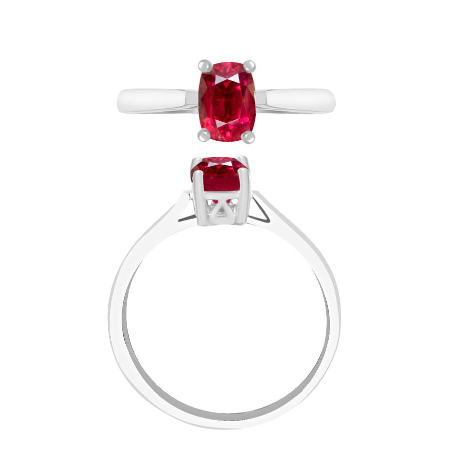 Rubellite  Solitaire Ring in Platinum Overlay Sterling Silver 1.36 ct  1.360  Ct. 8001115 3