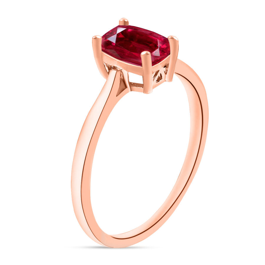18K Rose Gold  AAA   Rubellite  Solitaire Ring 1.36 ct,  Gold Wt. 5.5 Gms  1.360  Ct. 8001251 2