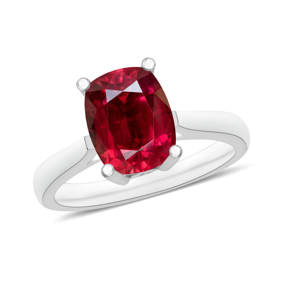950 Platinum  AAAA  Rubellite  Solitaire Ring 1.36 ct,  Platinum Wt. 5.5 Gms  1.360  Ct. 8001268 0