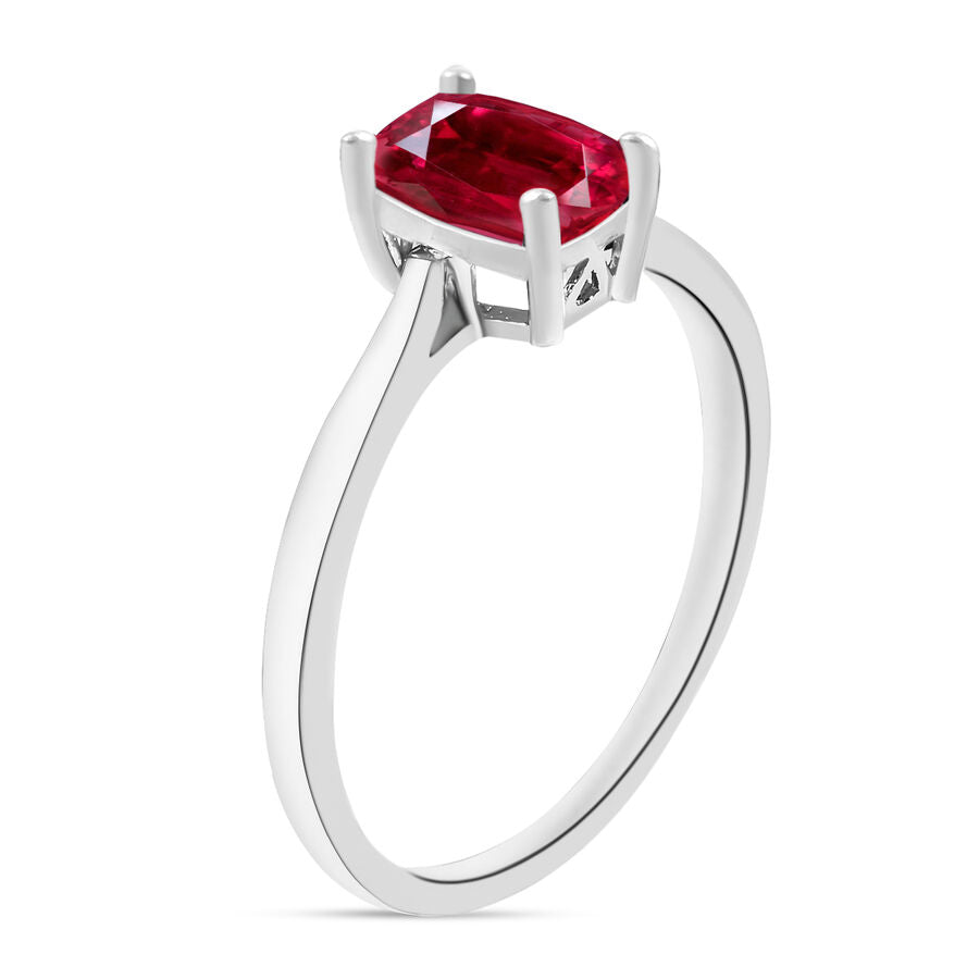 950 Platinum  AAAA  Rubellite  Solitaire Ring 1.36 ct,  Platinum Wt. 5.5 Gms  1.360  Ct. 8001268 2