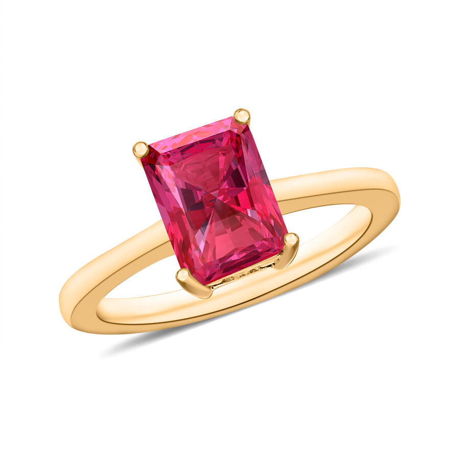 Rubellite  Solitaire Ring in Vermeil YG Sterling Silver 1.36 ct  1.360  Ct. 8001472 0
