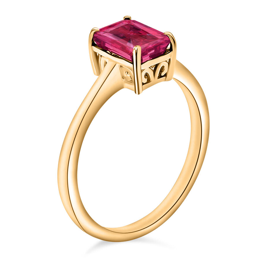 Rubellite  Solitaire Ring in Vermeil YG Sterling Silver 1.36 ct  1.360  Ct. 8001472 2
