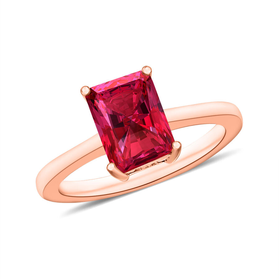 14K Rose Gold   Rubellite  Solitaire Ring 1.36 ct,  Gold Wt. 4 Gms  1.360  Ct. 8001540 0